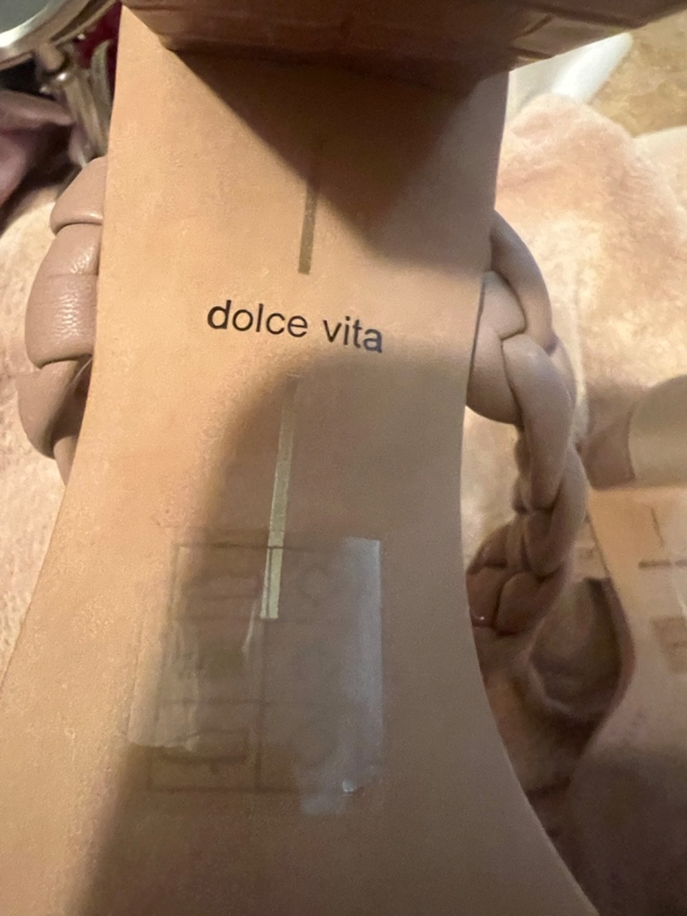 Dolce Vita Braided Double-Strap Slide Sandals in Taupe - Picture 3 of 3